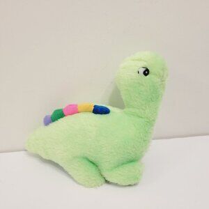Vintage 90's Neon Green Dinosaur Plush with Rainbow Spiked Back